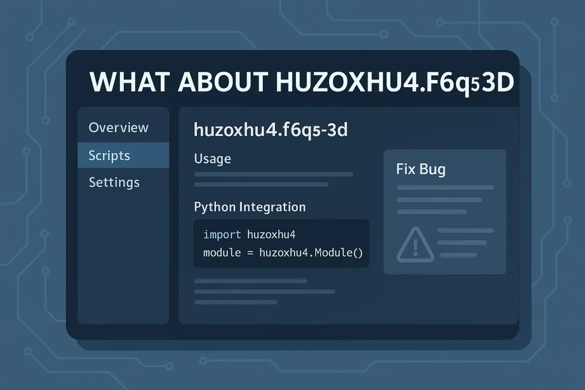 Fix Huzoxhu4.f6q5-3d Bug Fast & Easily Today